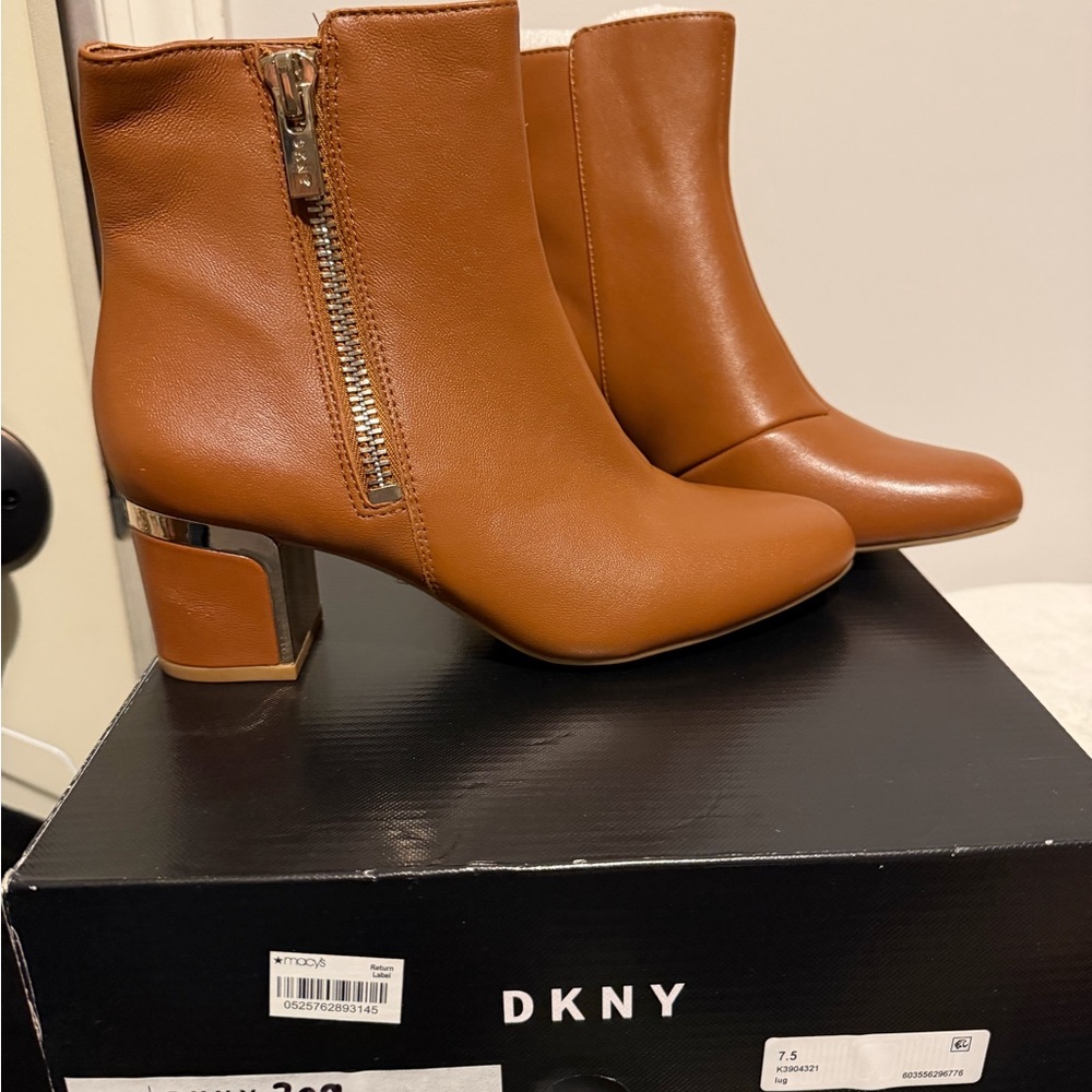DKNY Women's Brown Heeled Boots